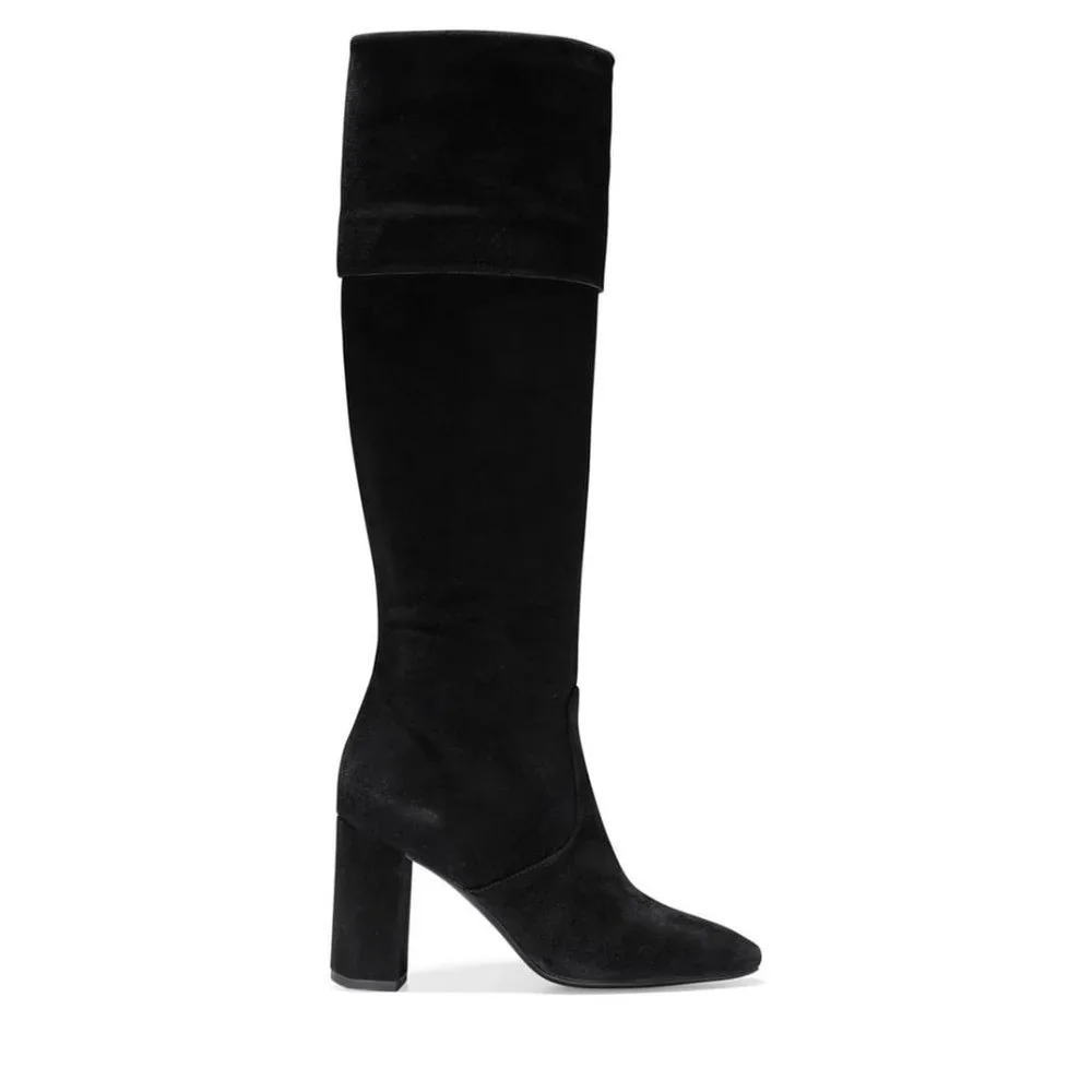 NWT Size 7.5 Cole Haan Black Tess Suede Cuff Boot